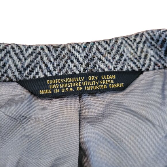 Harris Tweed Handwoven Wool Blazer Jacket Herringbone USA Vintage Sport Coat - Picture 5 of 11